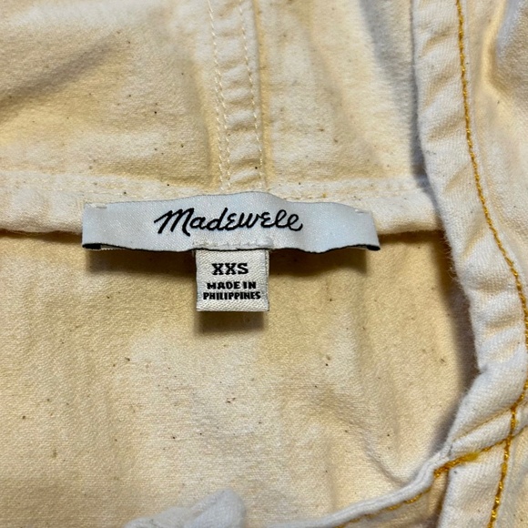 MADEWELL WOVEN NATURAL COTTON PULL-OVER HOODIE WITH TASSLE TIES - Picture 2 of 5